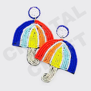 Boucles d'oreilles pendantes à paillettes cerise nouveauté perles faites à la main transfrontalières or à la mode créative pour les fêtes Style chrétien - Product Image 5