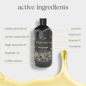Huile de massage amincissante dorée en marque propre 250ml |   Huile corporelle amincissante OEM ODM aux extraits de café et d'agrumes - Product Image 2