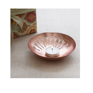 Bougeoir décoratif en cuivre de luxe bougeoirs présentoir de bougie et forme ronde et au meilleur prix - Product Image 2