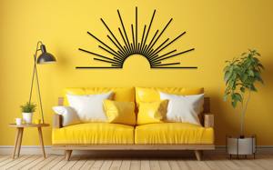 Art mural élégant en métal noir Sunrise, idéal pour la décoration de la maison moderne, salon, chambre à coucher, bureau, décoration murale et style intérieur - Product Image 4