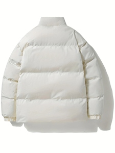 เสื้อแจ็คเก็ตบอมเบอร์บุนวมสำหรับผู้ชายเสื้อโค้ทขนสัตว์สีขาวกันน้ำดีไซน์ใหม่สำหรับฤดูหนาว - Product Image 4