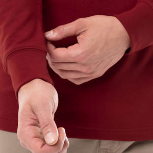 Venta al por mayor de fábrica Sudadera personalizada Hombres 450g Poliéster Color sólido Sudadera O Cuello Tops Euro Tamaño Tejido de punto - Product Image 6