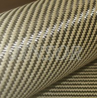 Tissu en fibre de carbone hybride en fibre LCP Vectran tissé en sergé, écologique et imperméable, pour accessoires automobiles et de bagagerie