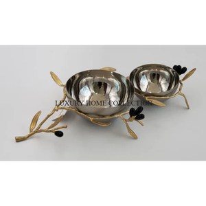 Bols de service polyvalents en laiton de haute qualité au design élégant et sophistiqué, idéaux pour servir des apéritifs ou des entrées - Product Image 6
