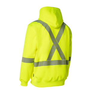 Sudadera con capucha de seguridad de alta visibilidad con cinta reflectante segmentada y capucha desmontable Sudaderas CON CAPUCHA DE TRABAJO Sudaderas con capucha de trabajo de alta visibilidad para hombre - Product Image 1