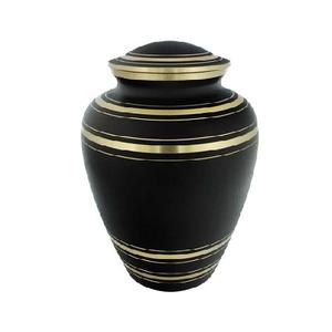 Urne souvenir en aluminium de qualité supérieure de style européen, couleur noire pour cendres humaines, urne de crémation en aluminium au design gaufré à vendre - Product Image 2