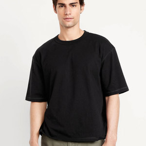 100% algodón 190g 200g camisetas para hombre liso teñido de gran tamaño camisetas de manga corta en blanco hombre Camiseta ecológica camisetas para hombre - Product Image 3