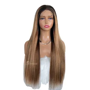 Atacado peruca frontal de renda 13x4 para salão de beleza, cabelo virgem brasileiro 100% cabelo humano L1-10