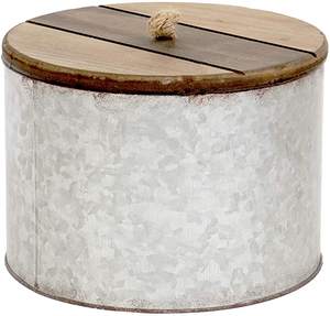 Elegante contenedor de almacenamiento de metal galvanizado con diseño de estilo de bolsa Organizador duradero para cocina casera y usos al aire libre de la India - Product Image 1