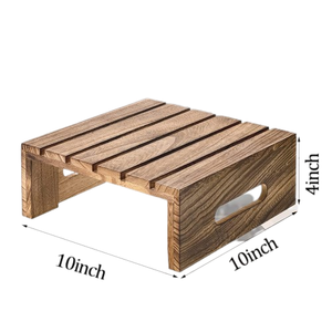 Soportes elevados de madera para pasteles con mango recortado y base antideslizante Soportes de exhibición de postres decorativos de mesa al precio más bajo - Product Image 6