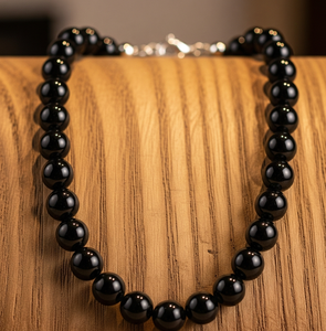 สร้อยคอลูกปัดหินโอนิกซ์สีดำ925สีเงินขนาด18นิ้วสำหรับสตรีมีลวดลายเรขาคณิตแบบผูกปมเป็นเครื่องประดับแฟชั่นทันสมัย-สำหรับเป็นของขวัญ - Product Image 6