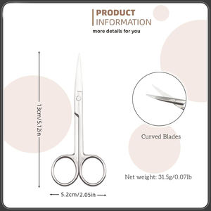 Tijeras Pequeñas Curvas Premium de 5.12 Pulgadas para Manicura y Pedicura, Punta de Cuchilla Afilada para Cortar Uñas, Cutículas, Cejas, Vello de la Nariz, para Mujeres y Hombres - Product Image 2