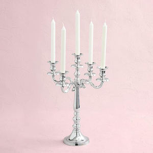 Candelabro de 5 brazos de tamaño alto de aluminio y Metal de último diseño, candelabro Chapado en plata para centro de mesa de boda, decoraciones de mesa - Product Image 3