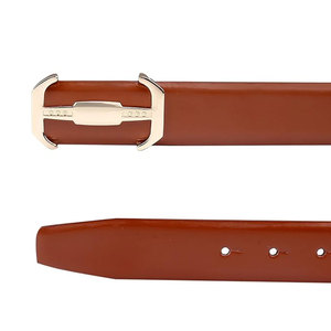 Ceinture en peau de vache véritable de luxe avec logo personnalisé de haute qualité pour hommes en cuir marron avec boucle en cuivre Style décontracté vente en gros - Product Image 5