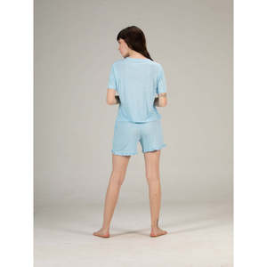 Conjunto de Camiseta y Pantalones Cortos de Punto 100% Algodón, Ropa Casual para Dormir, con Bolsillos, Cintura Elástica, Súper Suave, Cómodo, Sostenible, Suministro ODM - Product Image 4