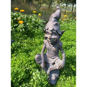 Suministro de estatua de jardín hecha a mano escultura y objetos de granja Pixie acabado antiguo 3 figuras de Pixie de estilo diferente - Product Image 5