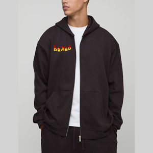 Sudadera con Capucha Personalizada OEM/ODM para Hombre, Corte Regular, Ropa de Invierno, Cierre de Cremallera, 100% Algodón, Impresión Digital de Logotipo, Ecológica - Product Image 4