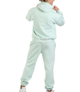 OEM Streetwear Custom Embroidery <b>Distressed</b> Patch Unisex Sweat Suits 100% Cotton Hoodie and Sweat Pants Set Men's Tracksuits - Product Image 6