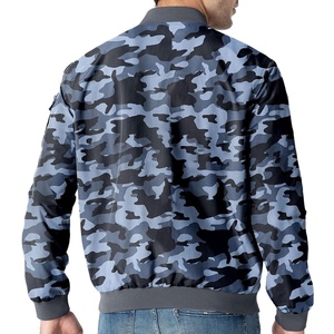 Genuine Customized Coated Canvas Bomber <b>Jacket</b> for Men Stand Collar Zipper <b>Patchwork</b> Pattern Front Logo Waterproof Motorbike - Product Image 2