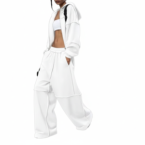 Conjunto Deportivo de Mujer de Alta Calidad, Conjunto de 2 Piezas, Sudadera con Capucha y Pantalones Deportivos, Logotipo y Color Personalizados - Product Image 4