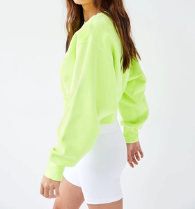 Sudadera de Cuello Redondo de Alta Calidad 100% Algodón para Mujer, Otoño, Estampada, Tejida, con Logotipo Personalizado en la Parte Delantera, Invierno - Product Image 4