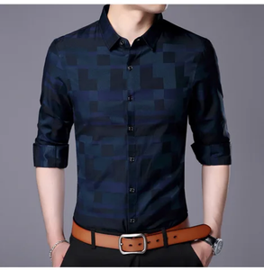 เสื้อเชิ้ตผู้ชายแขนสั้นแบบติดกระดุมสำหรับใส่ทำงานแบบลำลองเสื้อเชิ้ตสีพื้นสำหรับฤดูหนาว - Product Image 6