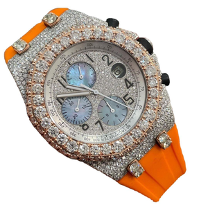 Montre-bracelet automatique de qualité supérieure, entièrement sertie de diamants Moissanite VVS 30 carats - Product Image 1