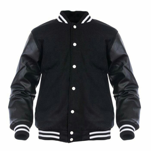 Veste universitaire personnalisée pour hommes en laine grandes tailles col montant hiver patchs de broderie CollegeBaseballjacket pour hommes livraison DDP - Product Image 2