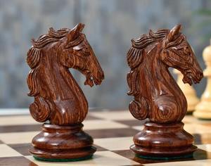 Pièces d'échecs professionnelles Staunton à double pondération V2.0 en bois d'Anjan, en bois de buis, roi de 4,5 pouces à prix avantageux - Product Image 2