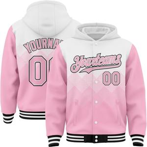 Venta al por mayor personalizado Varsity sudaderas con capucha chaquetas gradiente Letterman equipo uniforme ropa de calle ropa deportiva moda uniforme abrigo OEM/ODM - Product Image 2