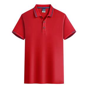 Polos décontractés en coton à manches courtes pour hommes, polos à boutons de coupe régulière pour hommes de grande taille - Product Image 2