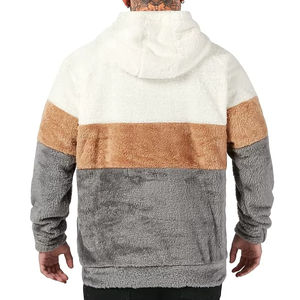 2025 New Arrival <b>Men's</b> <b>Sherpa</b> <b>Fleece</b> Pullover <b>Hoodie</b> Comfortable and Stylish Solid Pattern for Winter - Product Image 2