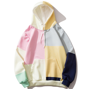 Vente en gros personnalisé patché 100% coton imprimé multicolore lourd vintage fermeture éclair automne sweat à capuche pour hommes - Product Image 1