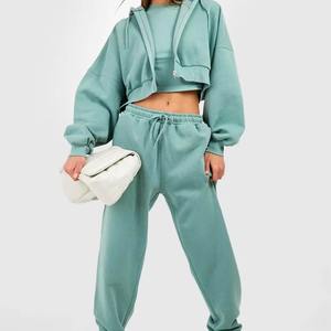 Women's Plus Size Two Piece Gym <b>Clothing</b> Set Crop Top & Hoody Sweatpants Short Tops Fitness Tracksuit Sweatsuit for Running 2026 - Product Image 4