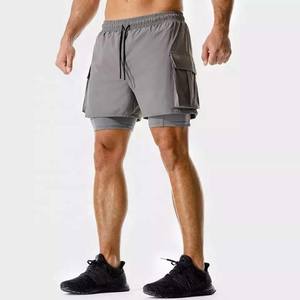 Ustom-pantalones cortos deportivos 2 en 1 para hombre, shorts transpirables 2 en 1 para correr y gimnasio - Product Image 2