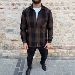 Camisa de Franela a Cuadros para Hombre, 100% Algodón, Estilo Overshirt, Manga Larga, con Botones y Bolsillos, para Uso Diario Informal - Product Image 2