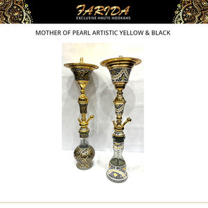 Chichas égyptiennes de luxe en acier inoxydable jaune et noir, plaquées or, avec nacre, très vendues - Product Image 2