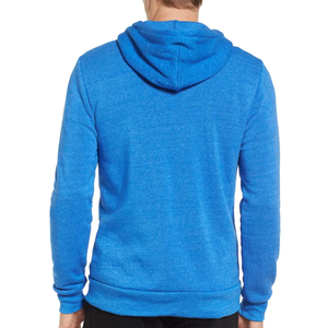 Sweats à capuche zippés pour hommes de couleur bleue personnalisés couleur unie | Sweats à capuche pour hommes, Sweats à capuche pour hommes en coton mélangé Streetstyle Design - Product Image 2