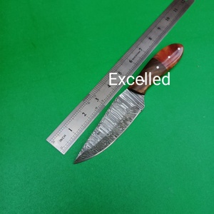 Cuchillo desplumador de caza de acero de Damasco de alta calidad hecho a mano personalizado con mango de madera y resina, cuchillos para exteriores, Funda de cuero gratis - Product Image 6