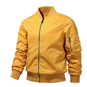 2025 nouvelle veste à glissière en Satin de soie à la mode 100% Polyester coupe-vent fond Flexible Bomber veste manches poche Style vêtements d'extérieur - Product Image 1