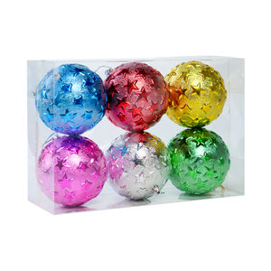 ชุดเครื่องประดับตกแต่งคริสต์มาสพลาสติกคุณภาพสูง ขนาด 10 ซม. รูปทรงลูกบอล 6 ชิ้น สีสันหลากหลาย สไตล์คลาสสิก - Product Image 1