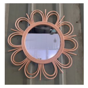 Miroir en rotin tissé à la main du Vietnam, décoration murale de style moderne et traditionnel - Product Image 3