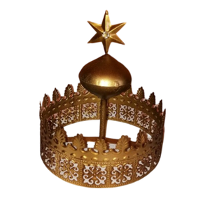 Oro acabado Metal corona estrella diseño cristal patrón pastel Topper para mesa decoración boda fiesta vacaciones Decoración - Product Image 2