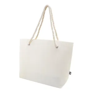 Eco-friendly Canvas Casual <b>Square</b> Promotional Tote Bags for Beach Use Made of Sustainable Materials - Product Image 1