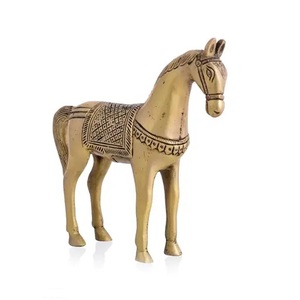 Producto de vela caliente Estatua de caballo de latón con acabado antiguo para decoración del hogar y Decoración de mesa de oficina. - Product Image 2