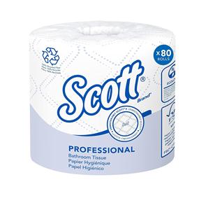 Papier toilette en vrac Scott Professional 100% en fibre recyclée standard, 2 plis, design surélevé, blanc, 80 rouleaux individuellement - Product Image 5