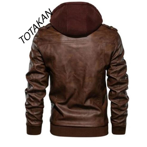 Mode en cuir pour hommes Couleurs personnalisées Veste d'hiver en cuir pour vêtements d'hiver Extérieur Respirant Séchage rapide Vestes en cuir de mode - Product Image 5