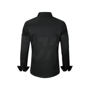 Chemise à boutons pour hommes avec coupe classique et finition lisse Chemise habillée à manches longues en coton doux pour hommes Style d'affaires - Product Image 2