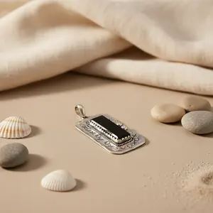 Colgante Geométrico de Plata de Ley 925 con Baño de Oro Rosa y Rodio con Turquesa y Circonita para Mujer - Product Image 2