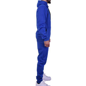 Sweat à capuche bleu royal entièrement zippé avec cordon de serrage et pantalon de jogging assorti, qualité supérieure, survêtement technique en molleton pour homme, vêtements de sport personnalisés - Product Image 4